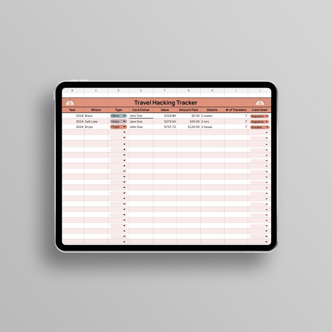 Travel Hacking Tracker
